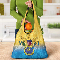US Virgin Islands Grocery Bag Coat Of Arms Grunge Style