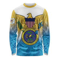 US Virgin Islands Long Sleeve Shirt Coat Of Arms Grunge Style