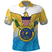 US Virgin Islands Polo Shirt Coat Of Arms Grunge Style