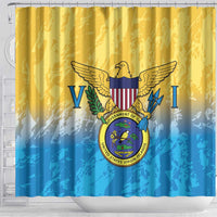 US Virgin Islands Shower Curtain Coat Of Arms Grunge Style
