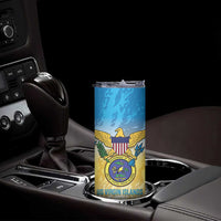 Personalized US Virgin Islands Skinny Tumbler Coat Of Arms Grunge Style