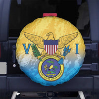 US Virgin Islands Spare Tire Cover Coat Of Arms Grunge Style