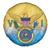 US Virgin Islands Spare Tire Cover Coat Of Arms Grunge Style