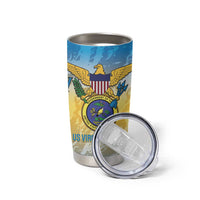 Personalized US Virgin Islands Tumbler Cup Coat Of Arms Grunge Style
