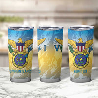 Personalized US Virgin Islands Tumbler Cup Coat Of Arms Grunge Style