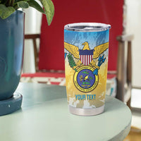 Personalized US Virgin Islands Tumbler Cup Coat Of Arms Grunge Style