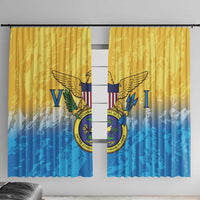 US Virgin Islands Window Curtain Coat Of Arms Grunge Style