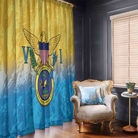 US Virgin Islands Window Curtain Coat Of Arms Grunge Style