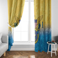 US Virgin Islands Window Curtain Coat Of Arms Grunge Style