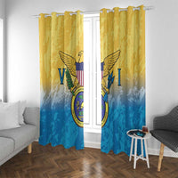 US Virgin Islands Window Curtain Coat Of Arms Grunge Style