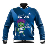 Custom Scotland Rugby 2025 Baseball Jacket Funny Thistle Mascot Go Scottish!
