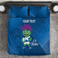 Custom Scotland Rugby 2025 Bedding Set Funny Thistle Mascot Go Scottish!