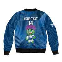Custom Scotland Rugby 2025 Bomber Jacket Funny Thistle Mascot Go Scottish!