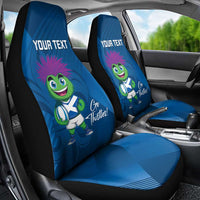 Custom Scotland Rugby 2025 Car Seat Cover Funny Thistle Mascot Go Scottish!
