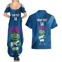 Custom Scotland Rugby 2025 Couples Matching Summer Maxi Dress and Hawaiian Shirt Funny Thistle Mascot Go Scottish!