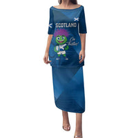 Custom Scotland Rugby 2025 Family Matching Puletasi and Hawaiian Shirt Funny Thistle Mascot Go Scottish!