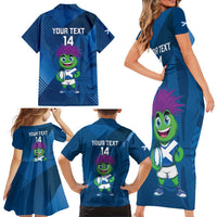 Custom Scotland Rugby 2025 Family Matching Short Sleeve Bodycon Dress and Hawaiian Shirt Funny Thistle Mascot Go Scottish!