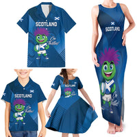 Custom Scotland Rugby 2025 Family Matching Tank Maxi Dress and Hawaiian Shirt Funny Thistle Mascot Go Scottish!