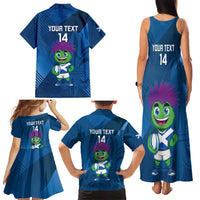 Custom Scotland Rugby 2025 Family Matching Tank Maxi Dress and Hawaiian Shirt Funny Thistle Mascot Go Scottish!