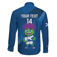 Custom Scotland Rugby 2025 Family Matching Tank Maxi Dress and Hawaiian Shirt Funny Thistle Mascot Go Scottish!