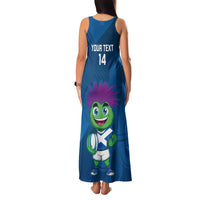 Custom Scotland Rugby 2025 Family Matching Tank Maxi Dress and Hawaiian Shirt Funny Thistle Mascot Go Scottish!
