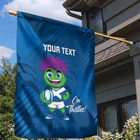 Custom Scotland Rugby 2025 Garden Flag Funny Thistle Mascot Go Scottish!