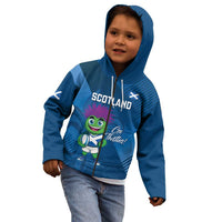Custom Scotland Rugby 2025 Kid Hoodie Funny Thistle Mascot Go Scottish!
