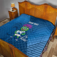 Custom Scotland Rugby 2025 Quilt Funny Thistle Mascot Go Scottish!
