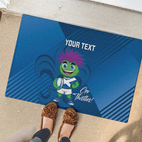 Custom Scotland Rugby 2025 Rubber Doormat Funny Thistle Mascot Go Scottish!