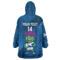 Custom Scotland Rugby 2025 Wearable Blanket Hoodie Funny Thistle Mascot Go Scottish!