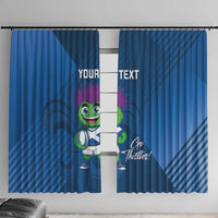 Custom Scotland Rugby 2025 Window Curtain Funny Thistle Mascot Go Scottish!