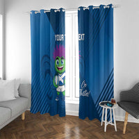 Custom Scotland Rugby 2025 Window Curtain Funny Thistle Mascot Go Scottish!
