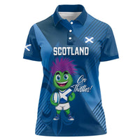 Custom Scotland Rugby 2025 Women Polo Shirt Funny Thistle Mascot Go Scottish!