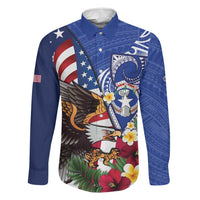 United States and Northern Mariana Islands Family Matching Mermaid Dress and Hawaiian Shirt USA Flag Eagle CNMI Latte Stone Tropical Flowers