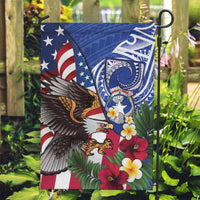 United States and Northern Mariana Islands Garden Flag USA Flag Eagle CNMI Latte Stone Tropical Flowers