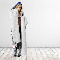 United States and Northern Mariana Islands Hooded Blanket USA Flag Eagle CNMI Latte Stone Tropical Flowers