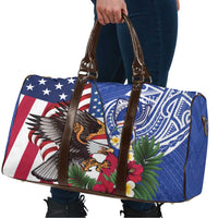 United States and Northern Mariana Islands Travel Bag USA Flag Eagle CNMI Latte Stone Tropical Flowers