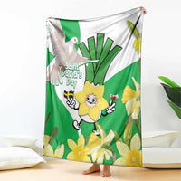 Wales Saint David's Day Blanket Welsh Funny Leek Daffodil