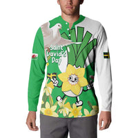 Wales Saint David's Day Button Sweatshirt Welsh Funny Leek Daffodil