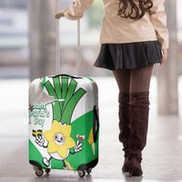 Wales Saint David's Day Luggage Cover Welsh Funny Leek Daffodil