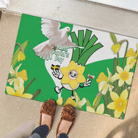 Wales Saint David's Day Rubber Doormat Welsh Funny Leek Daffodil