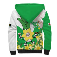 Wales Saint David's Day Sherpa Hoodie Welsh Funny Leek Daffodil