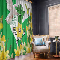 Wales Saint David's Day Window Curtain Welsh Funny Leek Daffodil
