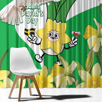 Wales Saint David's Day Window Curtain Welsh Funny Leek Daffodil