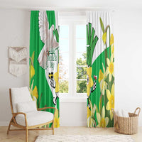 Wales Saint David's Day Window Curtain Welsh Funny Leek Daffodil