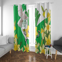 Wales Saint David's Day Window Curtain Welsh Funny Leek Daffodil