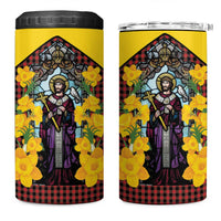 Welsh Dewi Sant 4 in 1 Can Cooler Tumbler Saint David With Daffodil