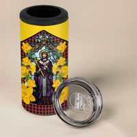 Welsh Dewi Sant 4 in 1 Can Cooler Tumbler Saint David With Daffodil