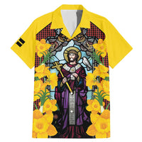 Welsh Dewi Sant Family Matching Mermaid Dress and Hawaiian Shirt Saint David With Daffodil