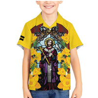 Welsh Dewi Sant Family Matching Mermaid Dress and Hawaiian Shirt Saint David With Daffodil